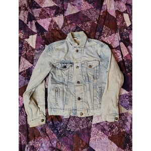 Vintage 80s Denim Trucker Jean Jacket Womens Sm/M Blue Light Wash Tory Island